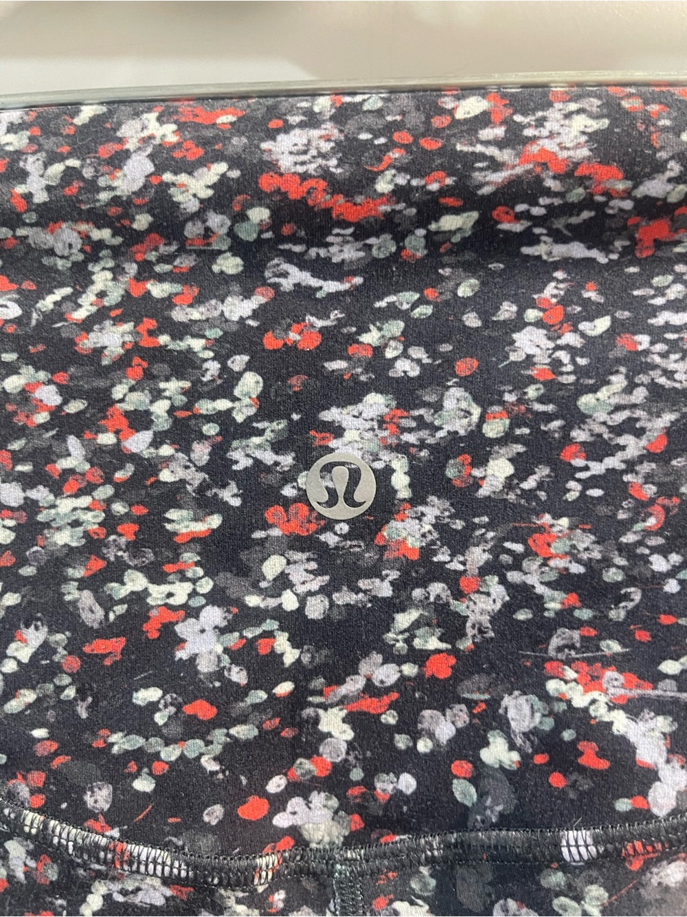 lululemon athletica Black Leggings with Red & White Speckle Print - Picture 2 of 4